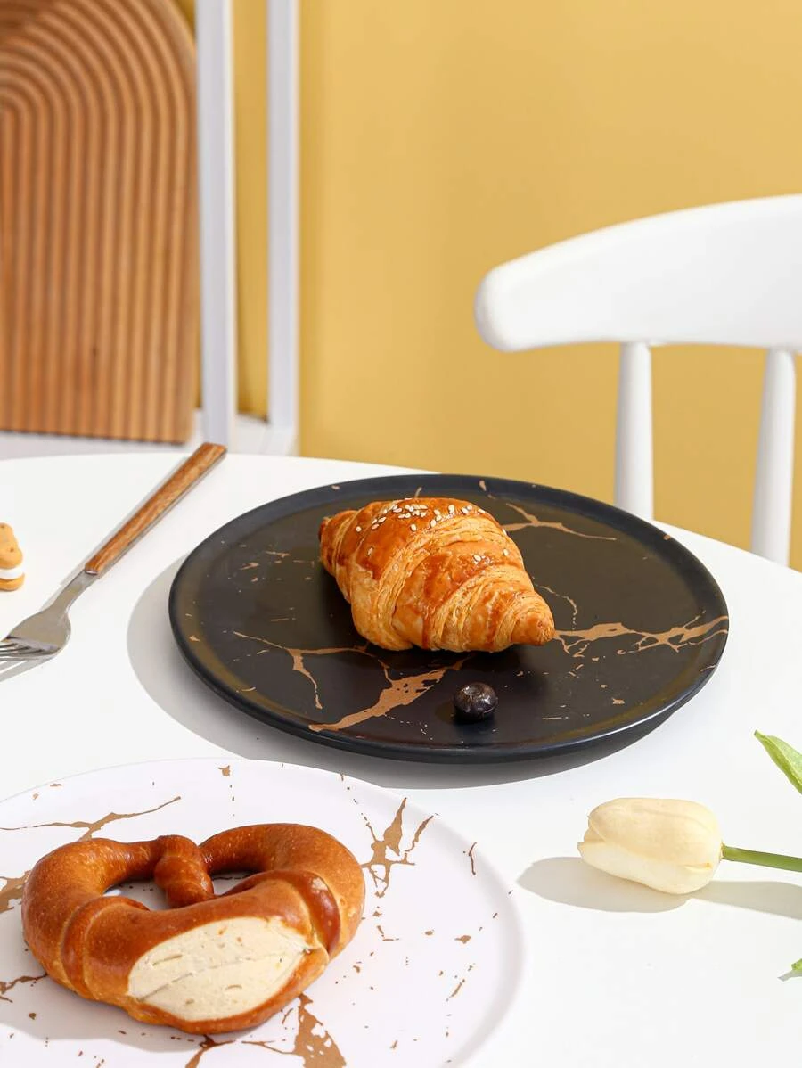 จาน ลาย หินอ่อน สุ่ม 1 ชิ้น  ff-39