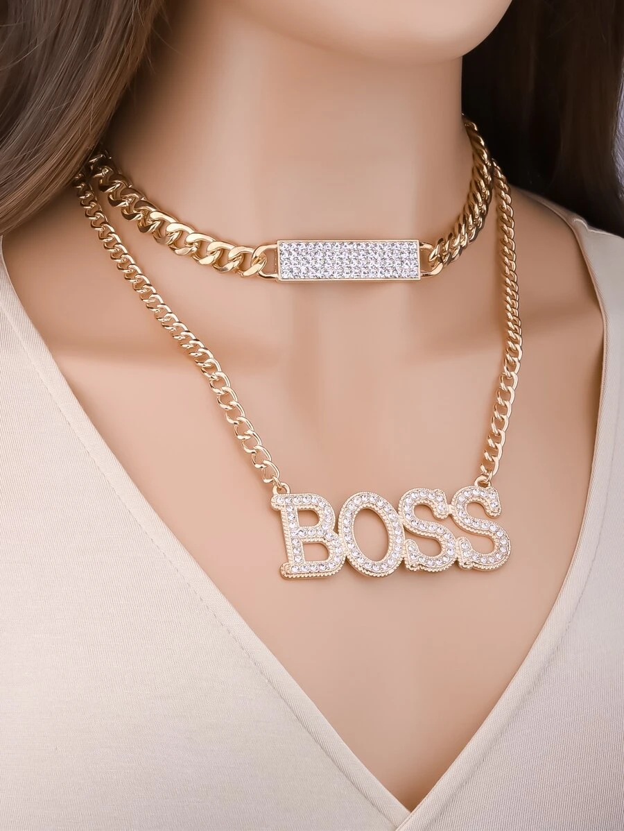 สร้อยคอ ประดับแก้วสี 2 ชิ้น kk-146