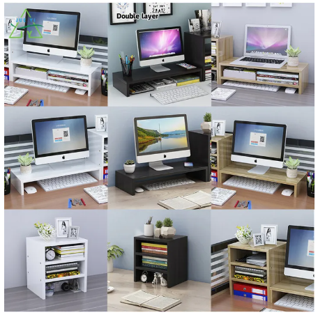 PD63-KS ชั้นวางจอคอม แท่นวางจอคอม ที่วางจอคอม โต๊ะวางคอม จัดเก็บของ ไม้คุณภาพ ชั้นวางคอม ชั้นวางคอมพิวเตอร์ ที่วางคอมพิวเตอร์ โต๊ะวางคอมพิวเตอร์ ชั้นวางจอคอมพิวเตอร์ ให้อยู่ระดั Desktop จัดระเบียบชั้น