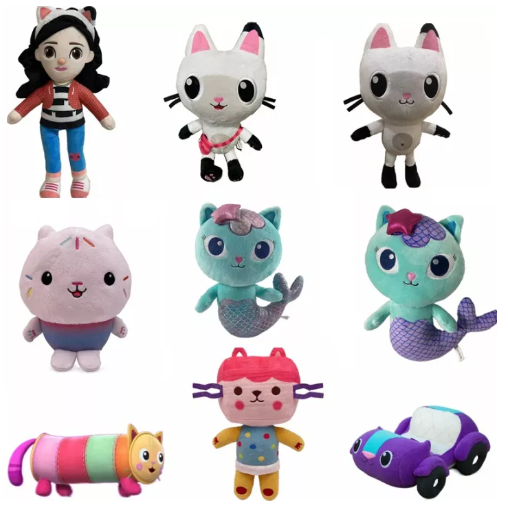 N40-1ชิ้น22-25เซนติเมตรใหม่ Gabby ตุ๊กตาของเล่นตุ๊กตา Mercat การ์ตูนตุ๊กตาสัตว์นางเงือกแมวเสียบตุ๊กตาของขวัญวันเกิดสำหรับเด็ก