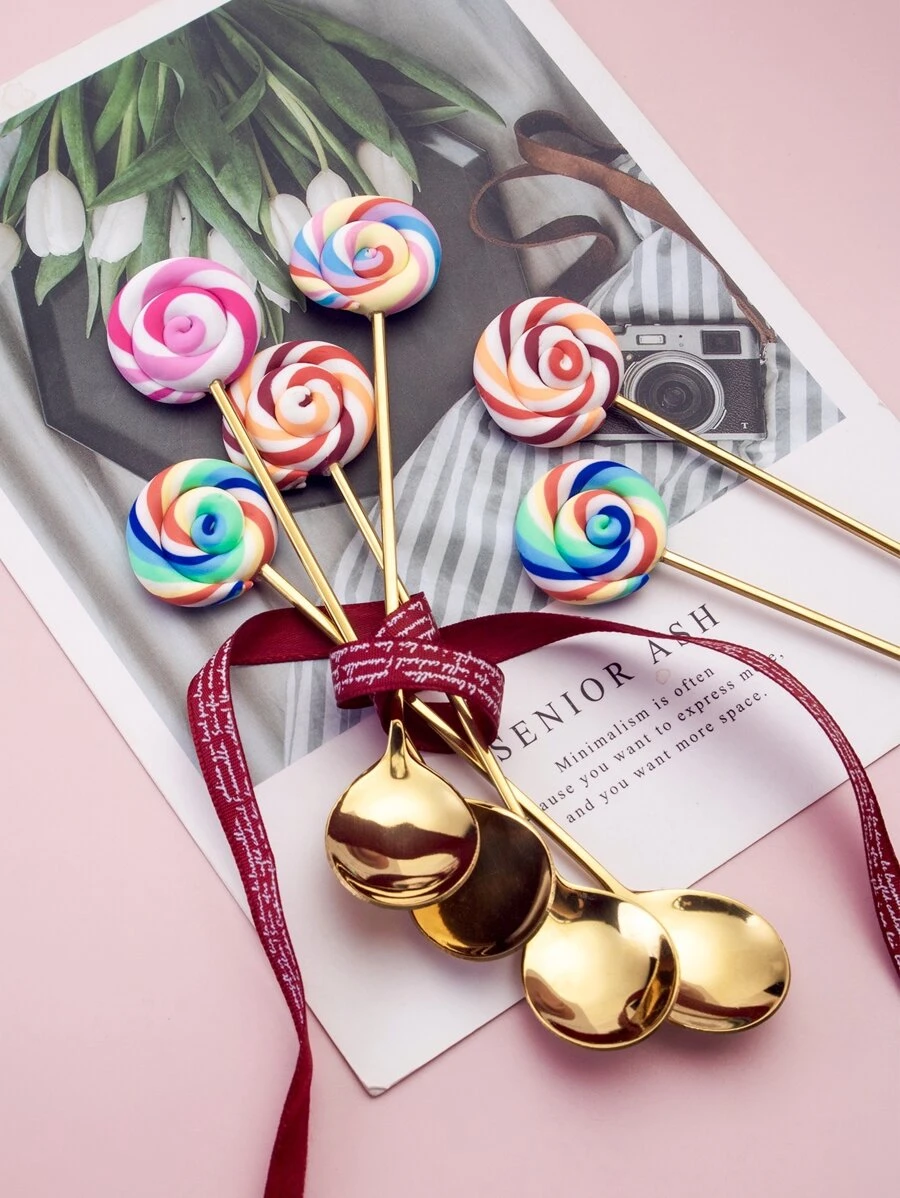 ช้อนรายละเอียดอมยิ้ม 4 ชิ้น hh-98