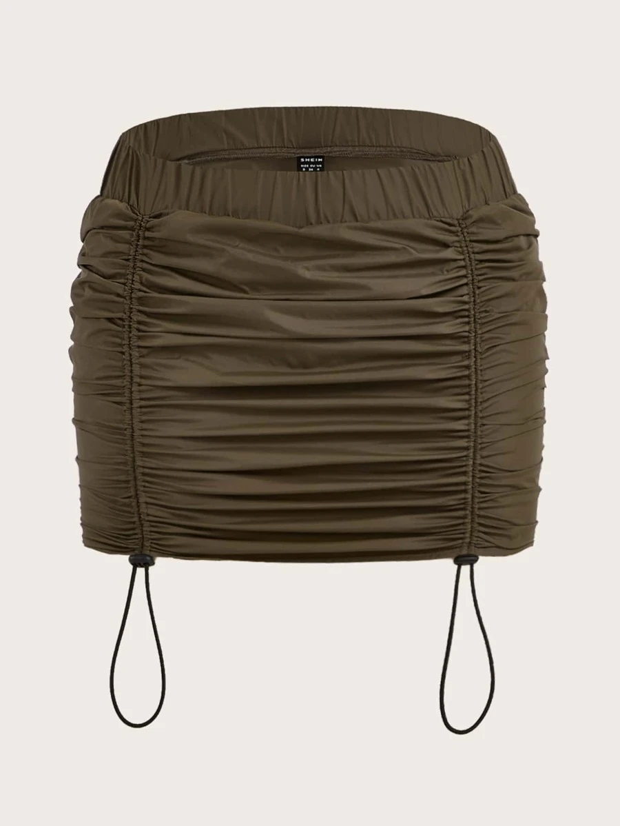 กระโปรง เชือกผูก จับย่น รัดรูป  jj-18