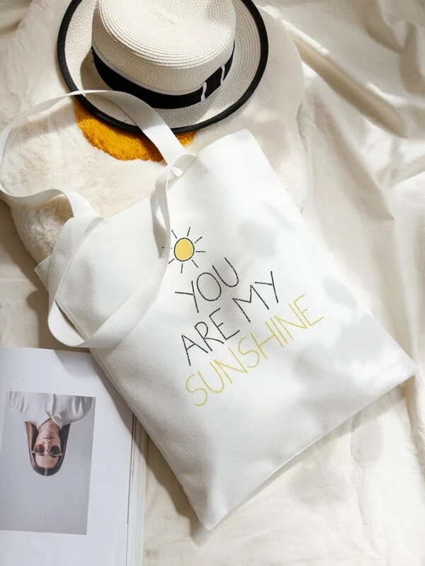 กระเป๋าช้อปปิ้ง พิมพ์ สโลแกน b-17