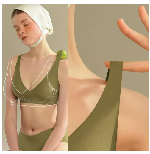 BRA39 OK Bra Plus Size Bra SUJI Invisible-button Black-technology Bra Jelly Strip Soft Support No Steel Ring Small Chest Gathered Adjustment