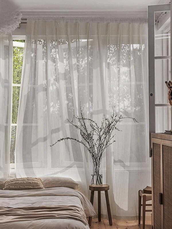 ผ้าม่าน ผ้าโปร่ง สีพื้น  ผ140