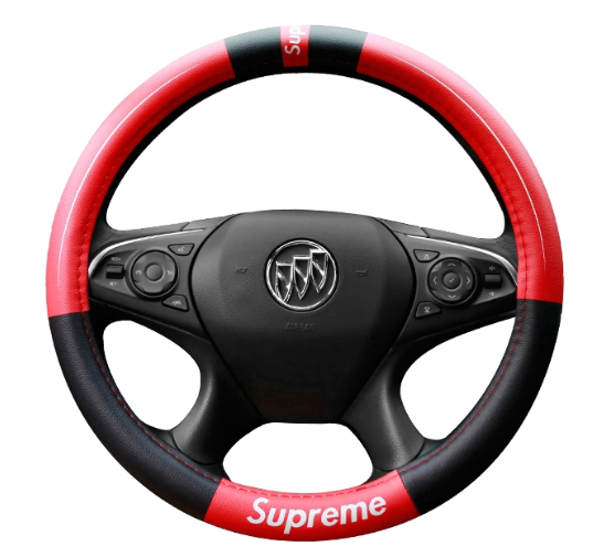 GX157-ที่หุ้มพวงมาลัยรถยนต์ ลายSupreme สำหรับตกแต่งรถยนต์ 1 ชิ้น
