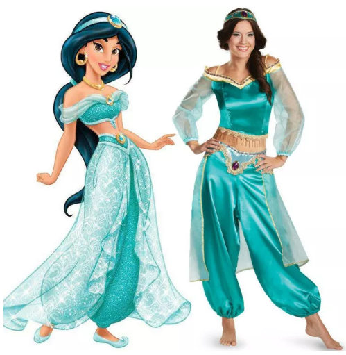 SE51@Halloween Aladdin Princess Jasmine Adult Ladies Suit Cosplay Dress Costume Gfit