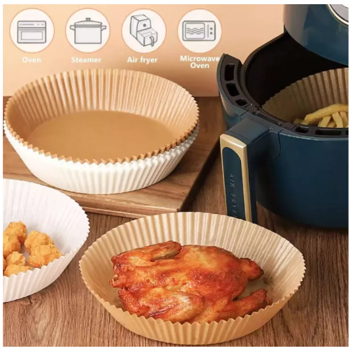 KIT87-SHT กระดาษพิเศษสำหรับหม้อทอดไร้น้ำมัน50ชิ้น,กระดาษดูดซับน้ำมันและน้ำมันสำหรับใช้ในครัวเรือนจานบาร์บีคิวแผ่นรองในครัวเตาอบ