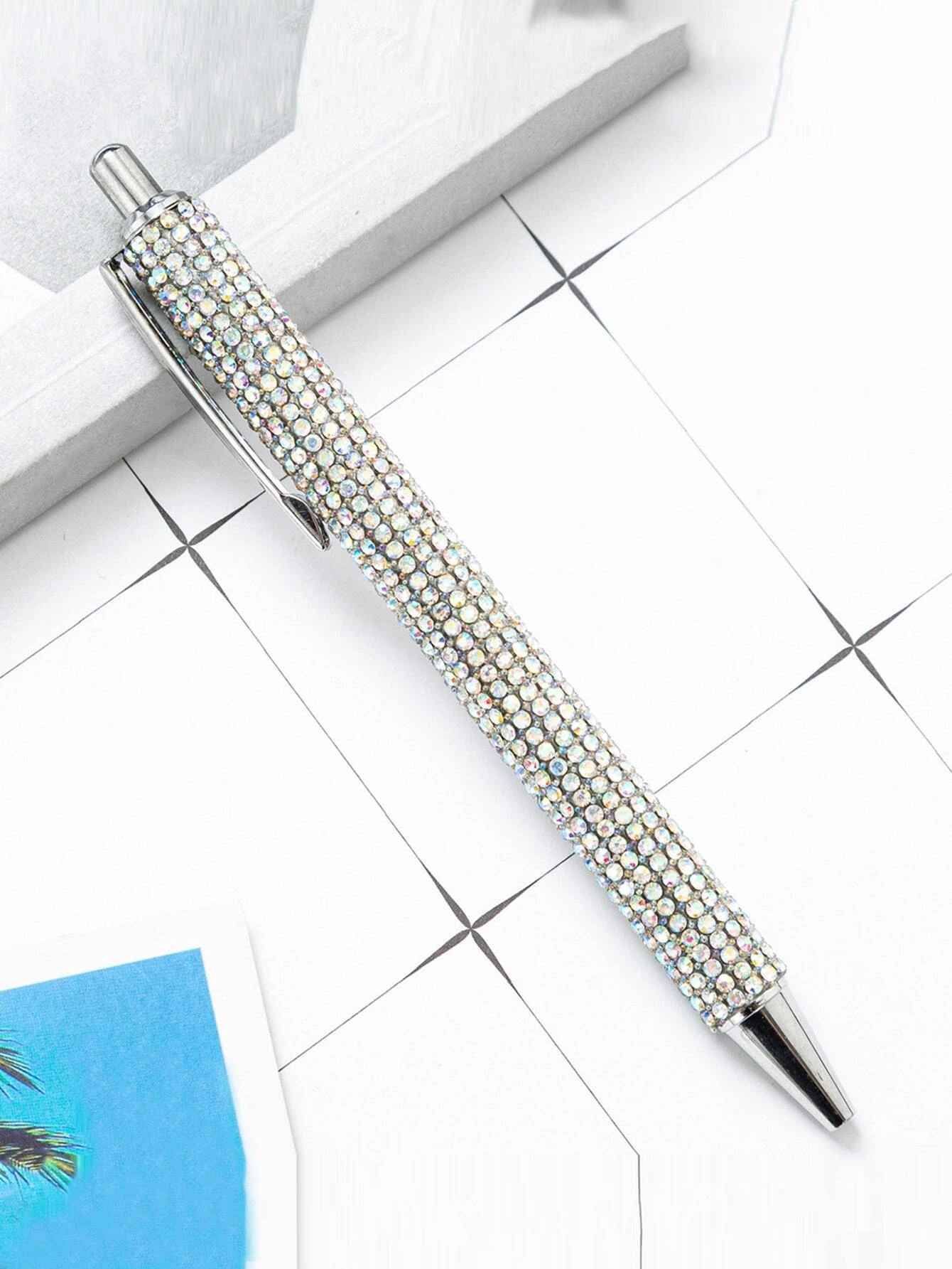 ปากกาลูกลื่น ตกแต่ง พลอยเทียม 1 ชิ้น s-100