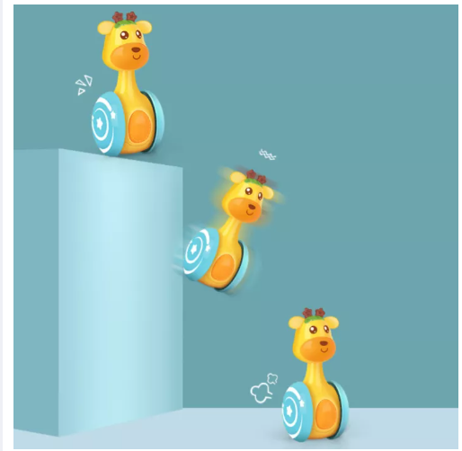 GO59-แก้วน้ำสั่น ยีราฟแก้ว Babyonline รถของเล่นยีราฟล้มลุก ของเล่นเพื่อการศึกษาสำหรับเด็ก กวางน่ารัก