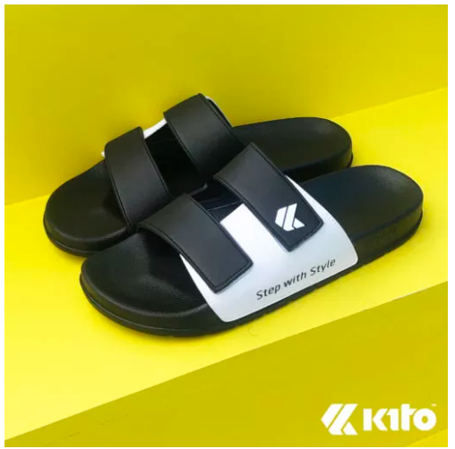 SAN22-Kito Move [Ah81 ถูกสุดในไทย] รองเท้าแบบสวมหญิง-ชาย ทูโทนปรับได้ Size 37-45 แดง ดำ กรม Red Navy Black EVA Two Tone Adjustable Sandals Step with Style รองเท้าแตะ