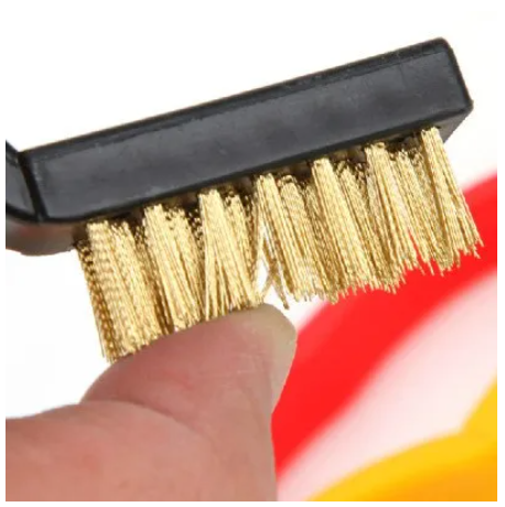 RC71-แปรงทองเหลือง (แบบด้าม3ชิ้น)แปรงทองเหลืองขัดพื่นที่แคบ แปรงขัดเตาแก็ส1ชุดมี3ชิ้น