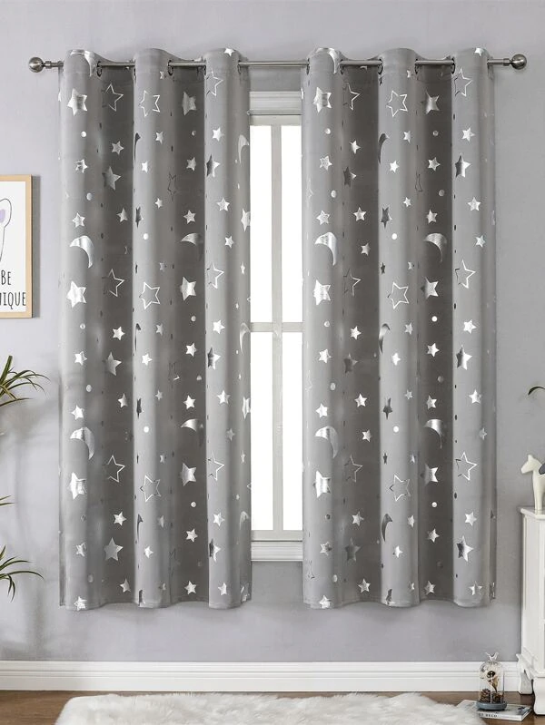 ผ้าม่านเดี่ยว ลาย ดาว & พระจันทร์020