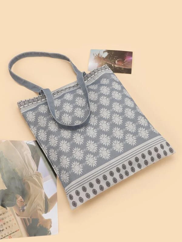 กระเป๋าช้อปปิ้ง ลวดลาย เรขาคณิต n-77