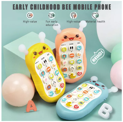 N75-มือถือผึ้งน้อยการศึกษาปฐมวัยโทรศัพท์ของเล่น โทรศัพท์มือถือของเล่นเสริมพัฒนาการเด็ก
