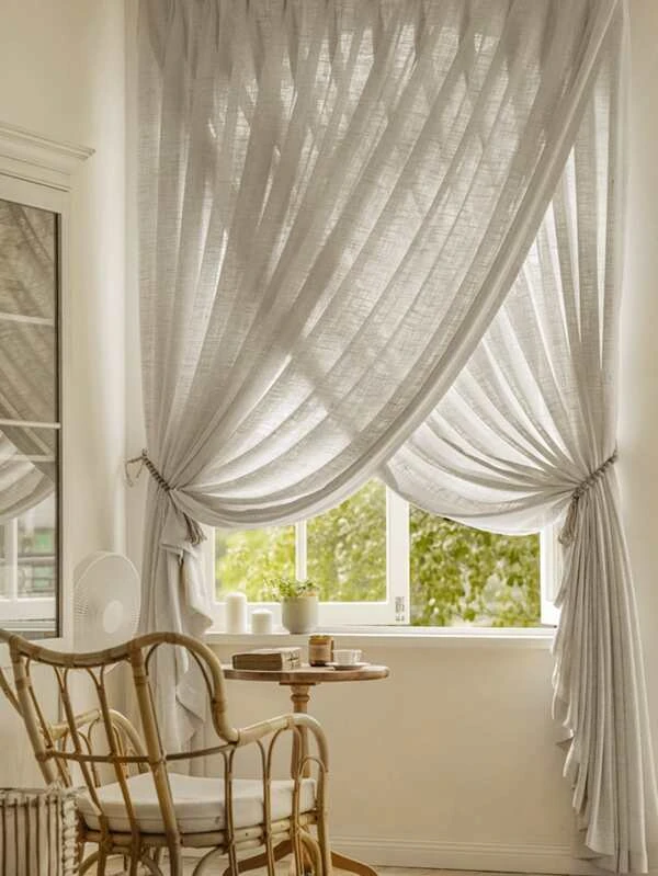 ผ้าม่าน ผ้าโปร่ง สีพื้น  045