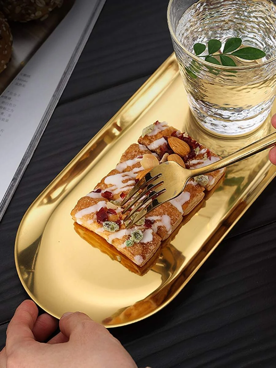 จาน สแตนเลส รูปไข่ 1 ชิ้น  ff-62