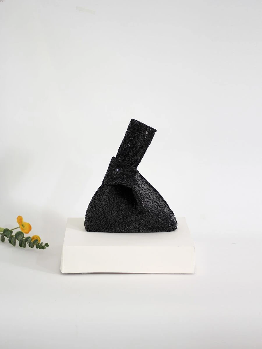 กระเป๋าทรงโฮโบ มินิมอล ตกแต่งเลื่อมv-56