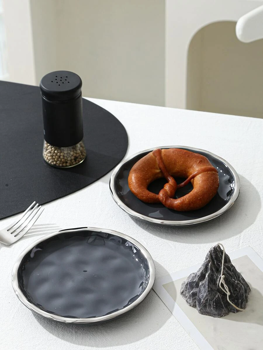 จาน 1 ชิ้น ทรงกลม มีเท็กซ์เจอร์  ff-57