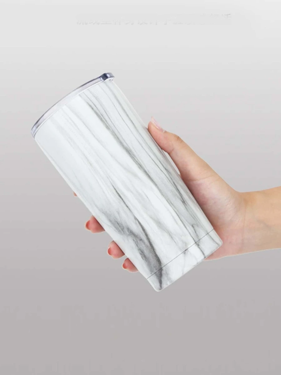 ถ้วย สำหรับ ใช้ในบ้าน 1 ชิ้น 600ml สแตนเลส แก้วเก็บความเย็น โมเดิร์น ลายหินอ่อน ท่องเที่ยว  pp-51