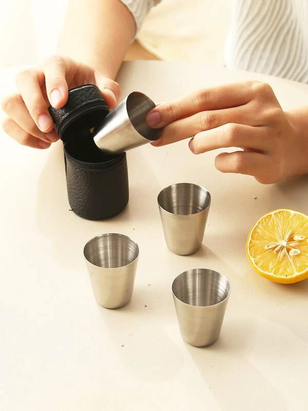 4 ชิ้น ถ้วยสแตนเลส กลางแจ้ง สแตนเลส oo-54