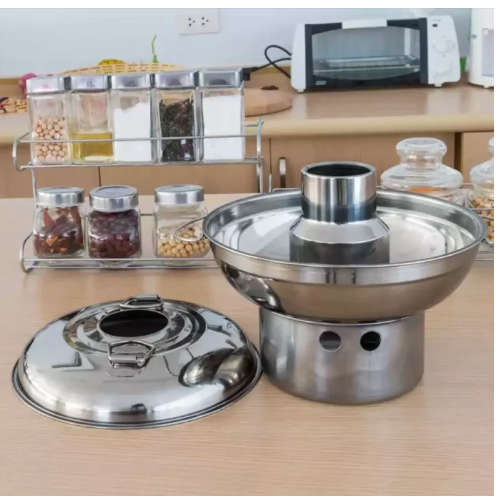 KIT32-หม้อไฟมีปล่องพร้อมฝาปิด ขนาด20,22cm