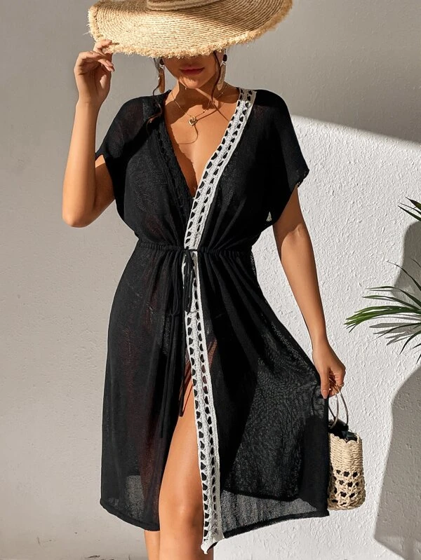 กิโมโน ขอบสีตัด เชือกรูดที่เอว mm-115