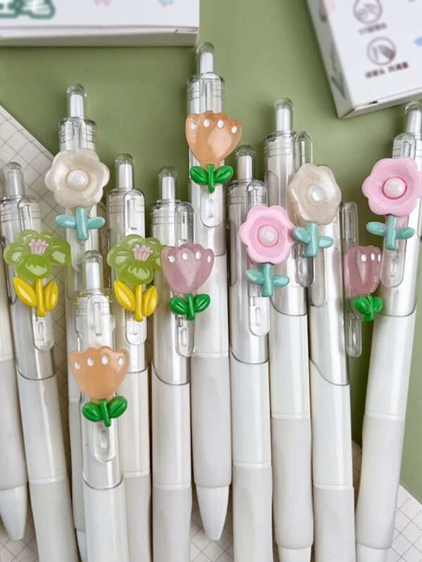 ปากกาลูกลื่น 1 ชิ้น ลายดอกไม้ s-55