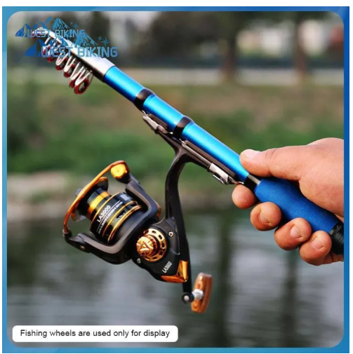 DK43-คันเบ็ดตกปลาขนาดใหญ่แบบพกพา,ชุดเครื่องมือตกปลาขนาดเล็กยาว1เมตร-2.1เมตร FRP คันเบ็ดตกปลาในแม่น้ำทะเลสาบ