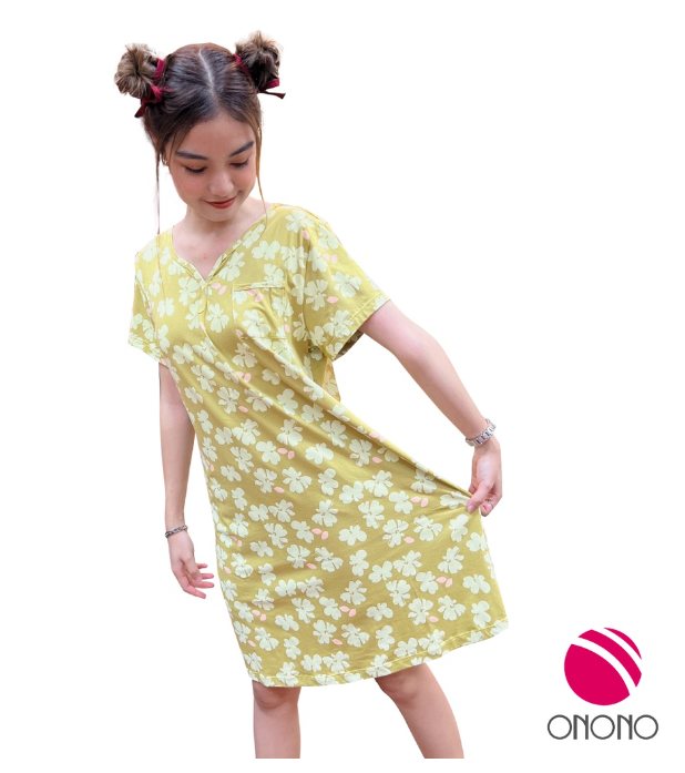 ON37>ONONO ชุดนอนกระโปรงแขนสั้น รุ่น OC1038