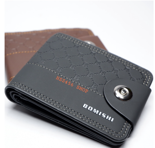 RAY44-กระเป๋าสตางค์ผู้ชาย BOMSHI ขนาดเล็ก #XH-005 กะดุมครึ่ง