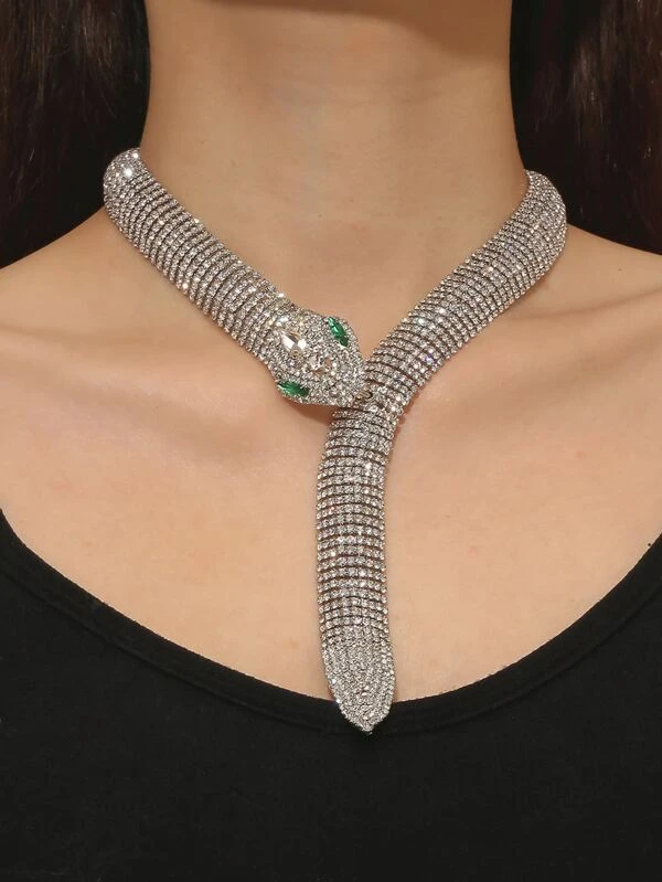 สร้อยคอ ติดเพชร ลายงู kk-233