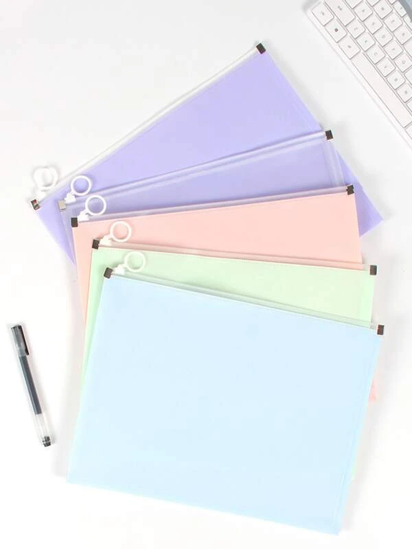 กระเป๋าแฟ้ม สีพื้น สีสุ่ม 1 ชิ้น f-62