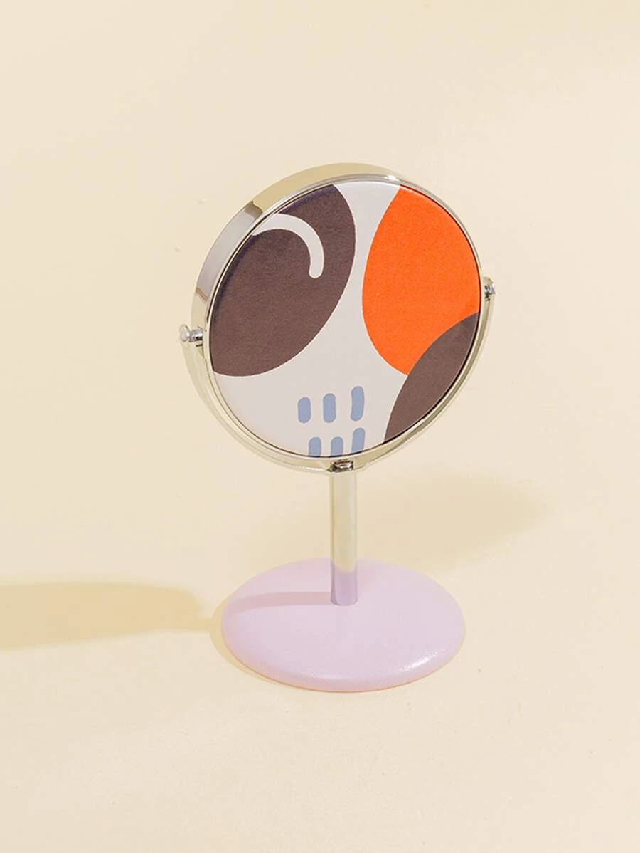 กระจกแต่งหน้า ทรงกลม ตั้งโต๊ะ  k-76