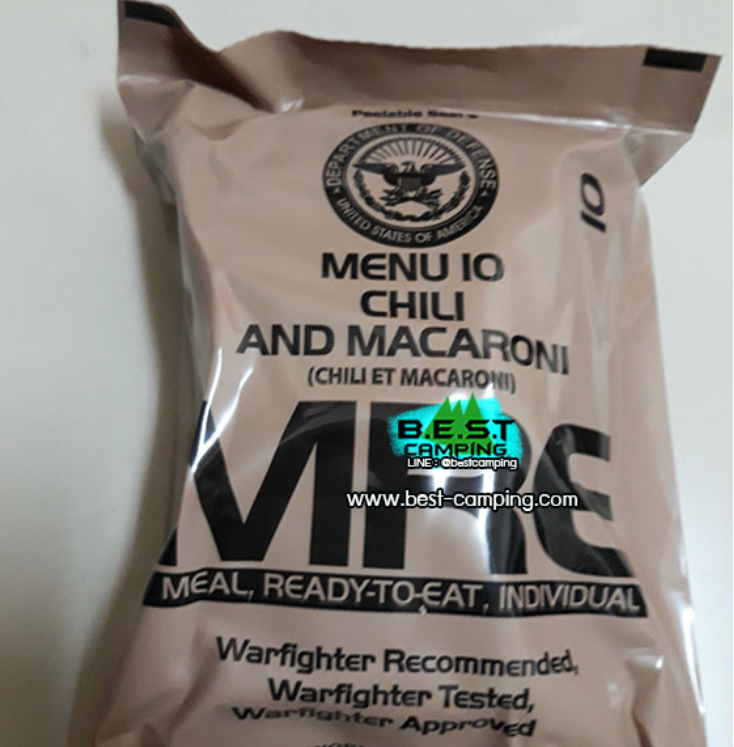 WA10-Menu10 Chili and Macaroni,อาหารเดินป๋า,อาหารทหาร,อาหารฉุกเฉิน