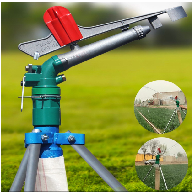 TH220-เรือ สปริงเกอร์อลูมิเนียม สปริงเกลอร์ปรับได้ 360° หัวสปริงเกอร์ 2” ระบบลูกปืน พร้อมขาตั้ง 2 นิ้ว big gun sprinkler