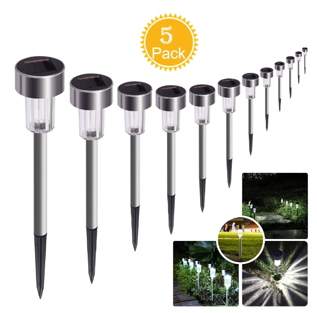 MW237-โคมไฟ LED พลังงานแสงอาทิตย์ 5 ชิ้น