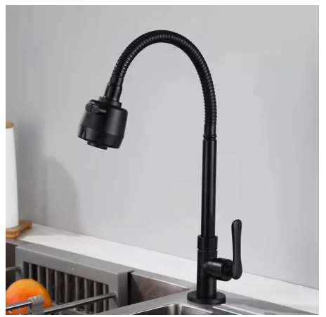 SA78-ก๊อกน้ำซิงค์ แบบตั้ง ก๊อกน้ำสแตนเลส สีดำ ปรับได้ 2 ระดับ สแตนเลส 304 หมุนได้360 รหัส HC-5002 สินค้าพร้อมส่ง