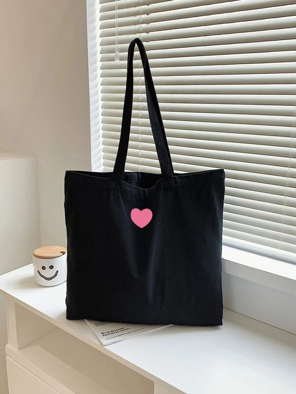 กระเป๋าช้อปปิ้ง ภาพพิมพ์รูปหัวใจ n-99