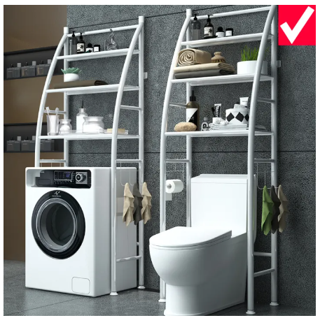 SA56-ชั้นวางห้องน้ำแบบตั้งพื้นจรดเพดาน ติดผนัง เครื่องเป่าผม โถสุขภัณฑ์ โถส้วม เครื่องซักผ้า ชั้นวางโถส้วม ชั้นวางของ