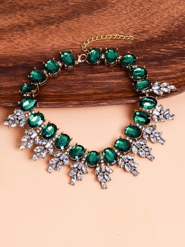 สร้อยคอ ประดับแก้วสี  kk-239