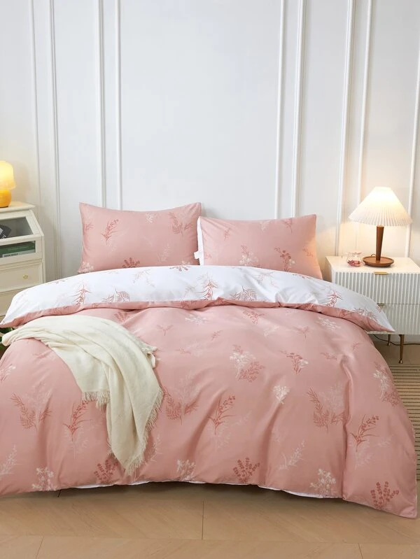 เซต ปลอกผ้านวม ลายใบไม้ (ไม่รวมไส้นวม)  ค-41