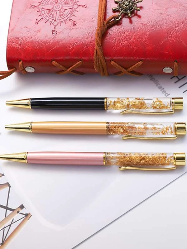 ปากกาลูกลื่น 1 ชิ้น ฟอลย์สีทอง s-15