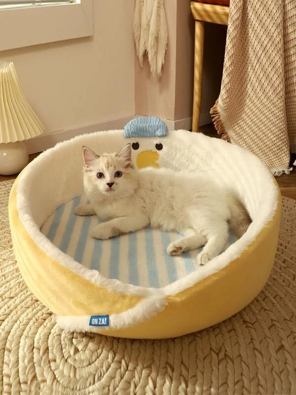 เตียง สัตว์เลี้ยง ออกแบบ การ์ตูน ผ้าพลัช 1 ชิ้น  j-12