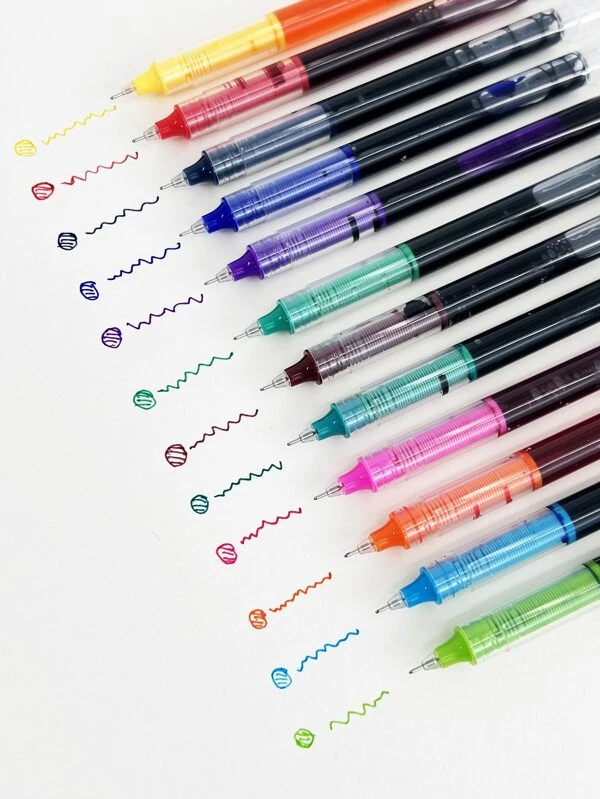 ปากกาเจล คละสี 12 ชิ้น s-82