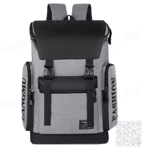 BAG79-Men's casual fashion backpack personality large capacity backpack