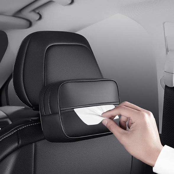 GX80-ที่ใส่ทิชชู่ในรถยนต์ กล่องใส่ทิชชู่ กล่องใส่ทิชชู่ หนัง PU งานหนัง คุณภาพดี พร้อมส่ง