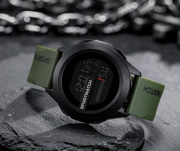 EW91-นาฬิกาข้อมืออิเล็กทรอนิกส์ อเนกประสงค์ กันน้ํา 50 เมตร แบบเรียบง่าย สไตล์สปอร์ต แฟชั่นสําหรับผู้ชาย