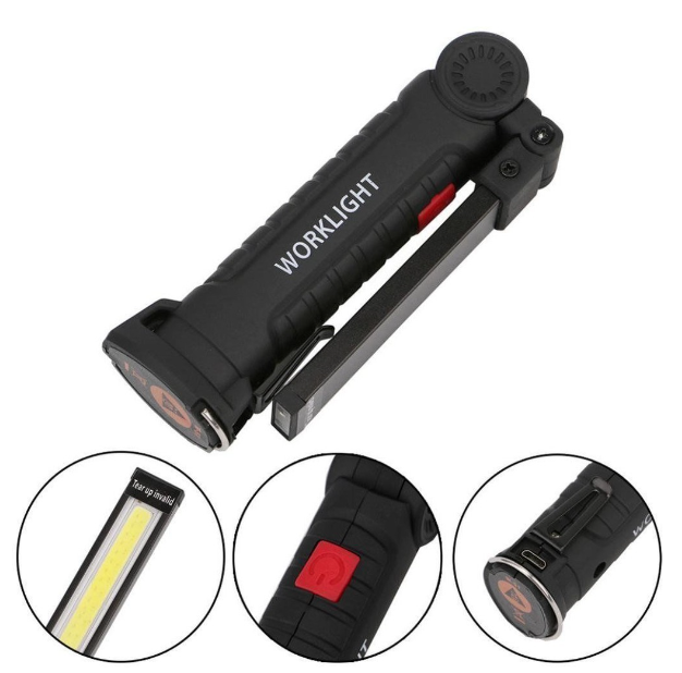 MW249-โคมไฟ LED + COB แบบชาร์จไฟได้