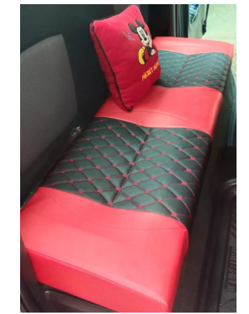 RE82-เบาะแคปสำเร็จรูปพร้อมใช้สำหรับรถกระบะ หุ้มหนังลาย 5D.กันน้ำไม่อมฝุ่น ฟองน้ำอัด เว้าเบาะนั่ง หนานุ่ม มีตีนตุ๊กแกด้านล่างสำหรับยึดเกาะ